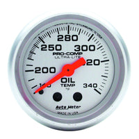 Thumbnail for AutoMeter Gauge Oil Tank Temp 2-1/16in. 140-340 Deg. F Mechanical Ultra-Lite
