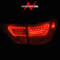 Thumbnail for ANZO 11-13 Jeep Grand Cherokee LED Taillights w/ Lightbar Chrome Housing Red/Clear Lens 4pcs
