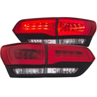 Thumbnail for ANZO 2014-2016 Jeep Grand Cherokee LED Taillights Red/Clear