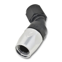Thumbnail for Russell Performance -10 AN Black/Silver 45 Degree Full Flow Hose End