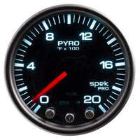 Thumbnail for Autometer Spek-Pro Gauge Pyro. (Egt) 2 1/16in 2000f Stepper Motor W/Peak & Warn Blk/Smoke/Blk