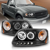 Thumbnail for ANZO 1997-2003 Ford F-150 Projector Headlights w/ Halo Black (CCFL)