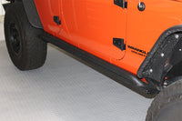 Thumbnail for Fishbone Offroad 07-18 Jeep Wrangler JK 4 Door Rubicon Steel Rock Slider - Black Textured Powdercoat