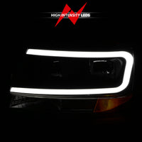 Thumbnail for ANZO 99-04 Jeep Grand Cherokee Crystal Headlights - w/ Light Bar Black Housing
