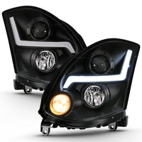 Thumbnail for ANZO 2003-2007 Infiniti G35 Projector Headlight Plank Style Black (HID Compatible, No HID Kit )