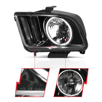 Thumbnail for ANZO 2005-2009 Ford Mustang Crystal Headlights w/ Halo Black (CCFL)