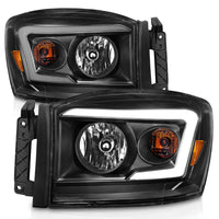 Thumbnail for Anzo 06-09 Dodge RAM 1500/2500/3500 Headlights Black Housing/Clear Lens (w/ Light Bars)