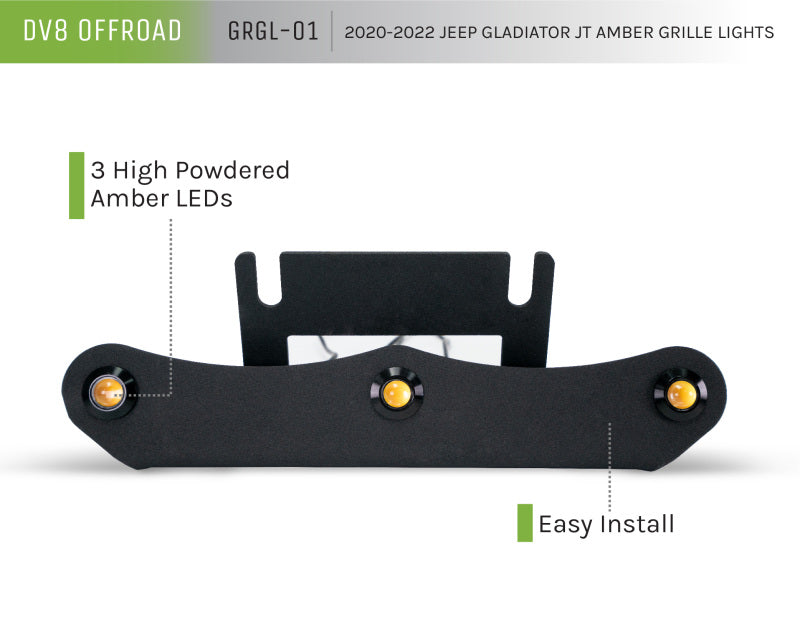 DV8 Offroad 2020+ Jeep JT Grill Amber Marker Lights