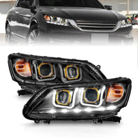 Thumbnail for ANZO 2013-2015 Honda Accord Projector Headlights w/ U-Bar Black