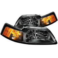 Thumbnail for ANZO 1999-2004 Ford Mustang Crystal Headlights Black