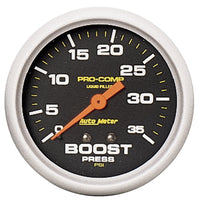 Thumbnail for Autometer Pro-Comp 2 5/8in 0-35 PSI Liquid Filled Mech Boost Pressure Gauge