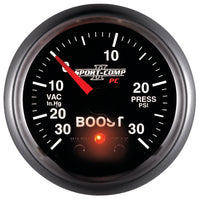 Thumbnail for Autometer Sport-Comp II 52mm 30 IN HG / 30 PSI Electronic Boost/Vacuum Gauge