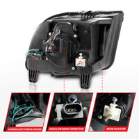 Thumbnail for ANZO 05-09 Ford Mustang (w/Factory Halogen HL Only) Projector Headlights w/Light Bar Chrome Housing