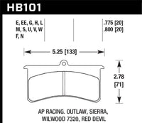 Thumbnail for Hawk DTC-50 Wilwood SL/AP Racing/Outlaw 20mm Race Brake Pads