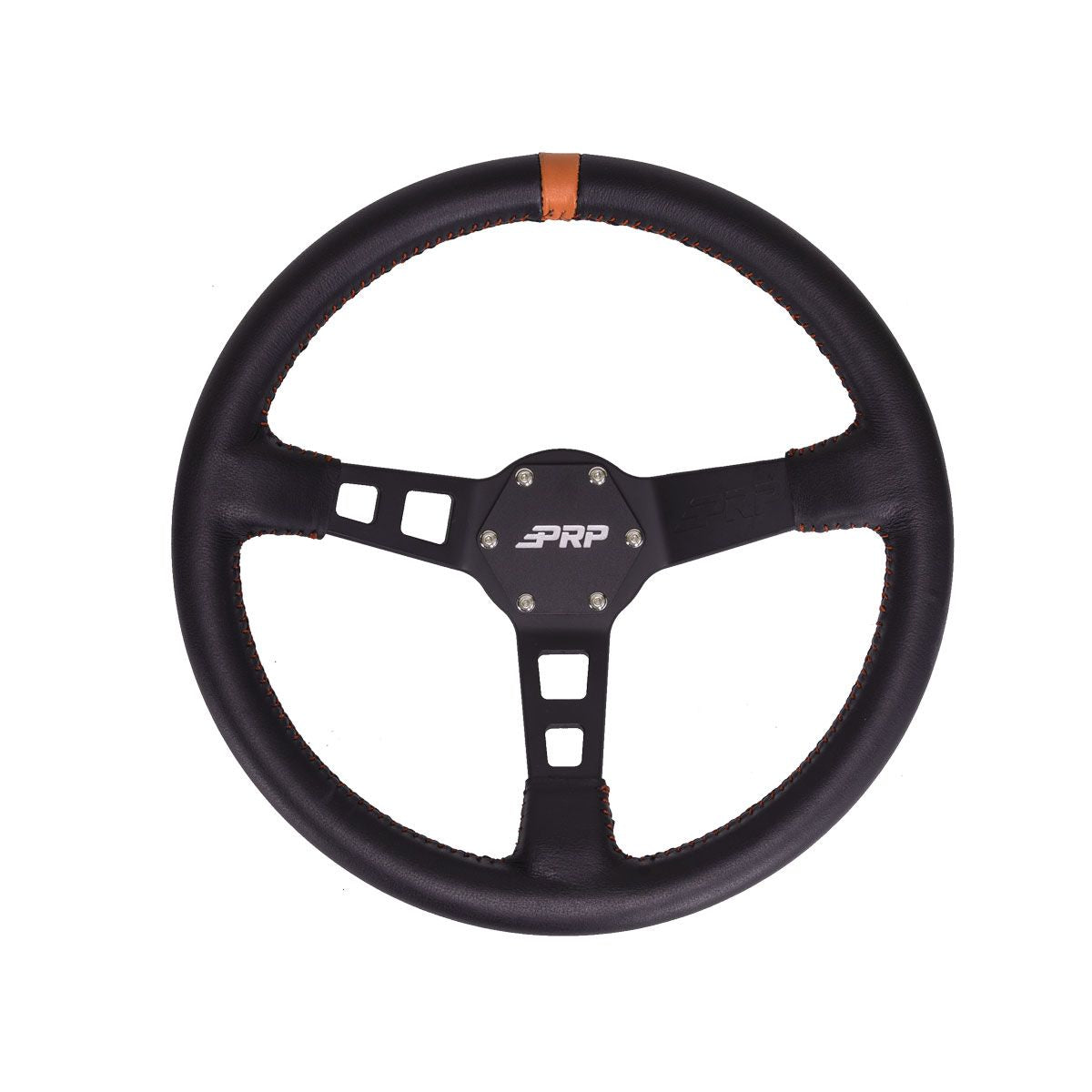 PRP Deep Dish Leather Steering Wheel- Orange