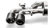 Thumbnail for Akrapovic 18+ BMW M5 (F90) Evolution Tail Pipe Set (Carbon) w/ Red/White Akrapovic Logo