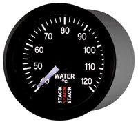 Thumbnail for Autometer Stack 52mm 40-120 Deg C 1/8in NPTF Male Pro Stepper Motor Water Temp Gauge - Black