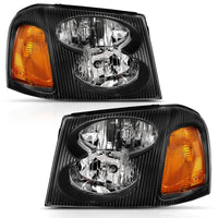 Thumbnail for ANZO 2002-2009 Gmc Envoy Crystal Headlight  Black Amber