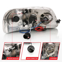 Thumbnail for ANZO 1997.5-2003 Ford F-150 Projector Headlights w/ Halo and LED Black 1pc
