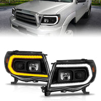 Thumbnail for ANZO 05-11 Toyota Tacoma Projector Headlights w/Light Bar Switchback Black Housing
