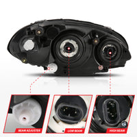 Thumbnail for ANZO 2001-2005 Chrysler Pt Cruiser Crystal Headlight Chrome Amber (OE)