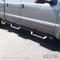 Thumbnail for Westin 99-16 Ford F-250/350/450/550 CC (6.75ft Bed) HDX Drop Whl to Whl Nerf Step Bars - Text Blk