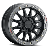 Thumbnail for Raceline A14BG Alpha 15x7in/5x114.3 BP/53mm Offset/68mm Bore - Black & Gunmetal Ring Beadlock Wheel
