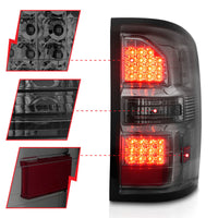 Thumbnail for ANZO 2014-2018 GMC Sierra LED Tail Lights Black Housing Smoke Lens