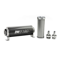 Thumbnail for DeatschWerks Stainless Steel 3/8in 5 Micron Universal Inline Fuel Filter Housing Kit (160mm)