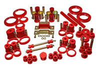 Thumbnail for Energy Suspension 85-93 Ford Mustang Red Hyper-flex Master Bushing Set w/ V-8