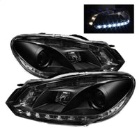 Thumbnail for Spyder Volkswagen Golf/GTI 10-13 Projector Headlights Halogen Model- DRL Blk PRO-YD-VG10-DRL-BK