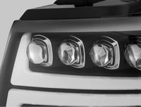 Thumbnail for AlphaRex 07-13 Chevy Avalanche NOVA LED Proj Headlights Plank Style Matte Black w/Activ Light/DRL