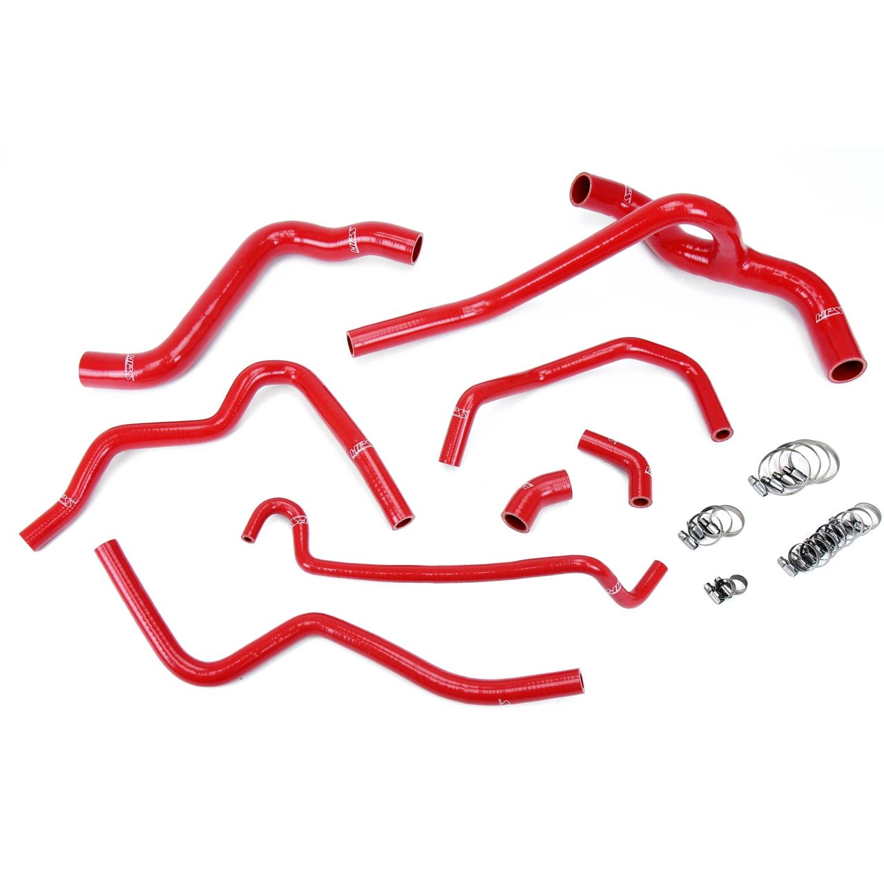HPS Red Reinforced Silicone Radiator and Heater Hose Kit Coolant for Ford 05-10 Mustang 4.0L V6