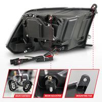 Thumbnail for Anzo 09-18 Dodge 1500-3500 LED Plank Style Headlights w/Switchback+Sequential Hyper Black (OE Style)