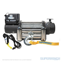 Thumbnail for Superwinch 11500 LBS 12V DC 3/8in x 84ft Steel Rope Tiger Shark 11500 Winch