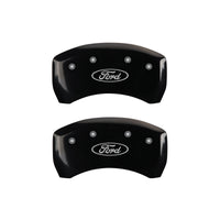 Thumbnail for MGP 4 Caliper Covers Engraved Front & Rear Oval logo/Ford Black finish silver ch