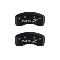 Thumbnail for MGP 4 Caliper Covers Engraved Front Lincoln Engraved Rear MKZ Red finish silver ch
