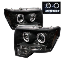 Thumbnail for Spyder Ford F150 09-14 Projector Headlights Halogen Model- LED Halo LED Blk PRO-YD-FF15009-HL-BK