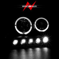 Thumbnail for ANZO 1997.5-2003 Ford F-150 Projector Headlights w/ Halo and LED Black 1pc
