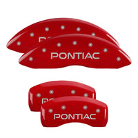 Thumbnail for MGP 4 Caliper Covers Engraved Front Pontiac Engraved Rear Arrow Red finish silver ch