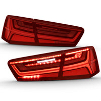 Thumbnail for ANZO 2012-2018 Audi A6 LED Taillight Black Housing Red/Clear Lens 4 pcs (Sequential Signal)