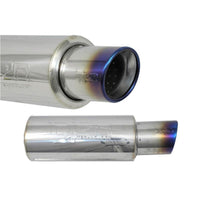 Thumbnail for Injen 3.00 Universal Muffler w/Titanium burnt rolled Tip and stainless steel resonated inner wall