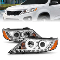 Thumbnail for ANZO 2011-2013 Kia Sorento Projector Headlights w/ Halo Chrome (CCFL)