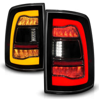 Thumbnail for ANZO 09-18 Dodge Ram 1500 Sequential LED Taillights Smoke Black w/Switchback Amber Signal