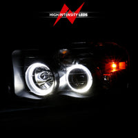 Thumbnail for ANZO 2002-2005 Dodge Ram 1500 Projector Headlights w/ Halo Black Clear Amber