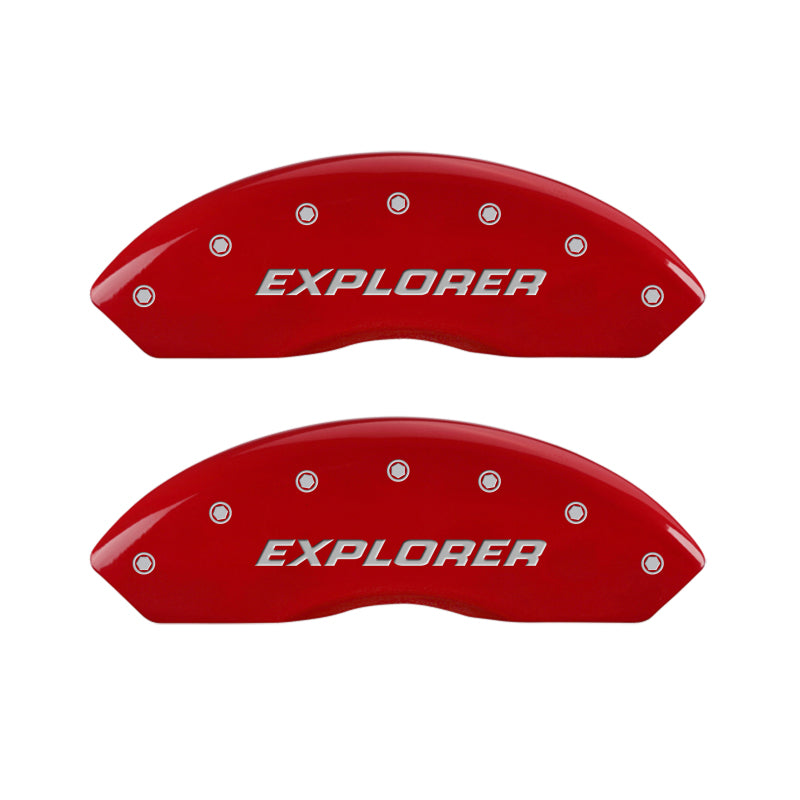 MGP 4 Caliper Covers Engraved Front & Rear Explorer/2011 Red Finish Silver Char 2009 Ford Explorer