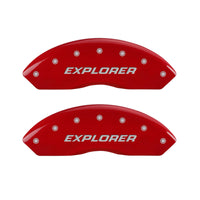Thumbnail for MGP 4 Caliper Covers Engraved Front & Rear Explorer/2011 Red Finish Silver Char 2009 Ford Explorer
