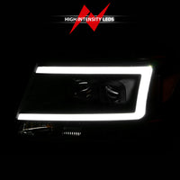 Thumbnail for ANZO 2004-2008 Ford  F-150 Projector Headlights w/ Light Bar Black Housing