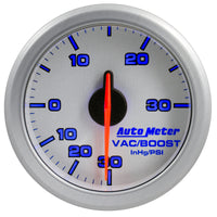 Thumbnail for Autometer Airdrive 2-1/6in Boost/Vac Gauge 30in HG/30 PSI - Silver