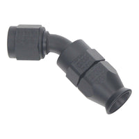 Thumbnail for DeatschWerks 6AN Female Swivel 45-Degree Hose End PTFE (Incl 1 Olive Insert) - Anodized Matte Black